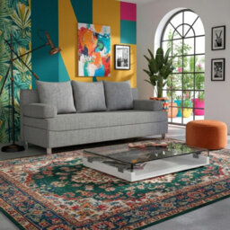 Dover 3 Seater Sofa Bed With Storage Upholstered Back Detachable Cushions 192Cm Grey