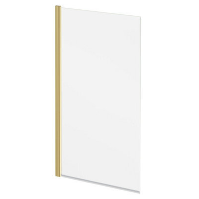Plum&clay Memphis Brushed Gold Single Frameless Bath Screen (W)800mm (H)1400mm - image 1