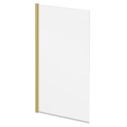 Plum&clay Memphis Brushed Gold Single Frameless Bath Screen (W)800mm (H)1400mm - thumbnail 1