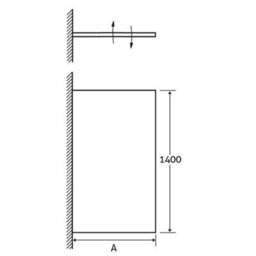 Plum&clay Memphis Brushed Gold Single Frameless Bath Screen (W)800mm (H)1400mm - thumbnail 2