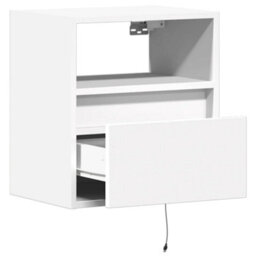 Berkfield Durable Tv Wall Cabinet With Led Lights White 41X31X45 Cm - thumbnail 9