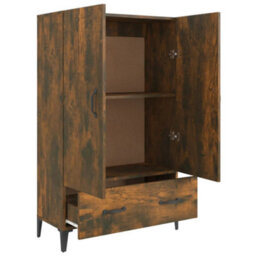 Berkfield Sturdy Highboard Smoked Oak 70X31X115 Cm Engineered Wood - thumbnail 7