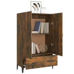 Berkfield Sturdy Highboard Smoked Oak 70X31X115 Cm Engineered Wood - thumbnail 4