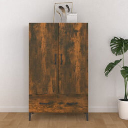 Berkfield Sturdy Highboard Smoked Oak 70X31X115 Cm Engineered Wood - thumbnail 2