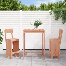 Berkfield 3 Piece Garden Bar Set Solid Wood Douglas - thumbnail 1