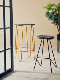 Orsina Metal Frame Bar Stool, Sleek And Sturdy Kitchen Stool With Footrest, Contemporary Stool For Bar Counter - thumbnail 7