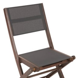 Wyld And Coco Set Of 2 Folding Outdoor Garden Chairs - Dark Acacia Wood With Grey Pvc Fabric - thumbnail 7