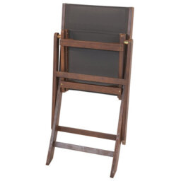 Wyld And Coco Set Of 2 Folding Outdoor Garden Chairs - Dark Acacia Wood With Grey Pvc Fabric - thumbnail 6