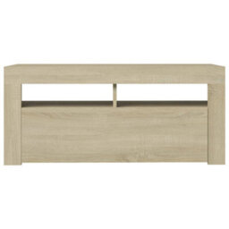 Berkfield Tv Cabinet With Led Lights Sonoma Oak 90X35X40 Cm - thumbnail 8