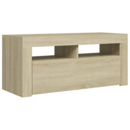 Berkfield Tv Cabinet With Led Lights Sonoma Oak 90X35X40 Cm - thumbnail 7