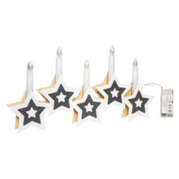 Samuel Alexander 38Cm Battery Operated White Wooden Christmas Candle Bridge Decoration With Leds - thumbnail 8