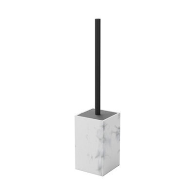 GoodHome Elland Polymer Resin, Silicone & Stainless Steel Marble Effect Toilet Brush & Holder - image 1