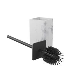 GoodHome Elland Polymer Resin, Silicone & Stainless Steel Marble Effect Toilet Brush & Holder - thumbnail 2