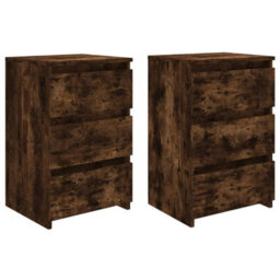 Vidaxl Bed Cabinets 2 Pcs Smoked Oak 40X35X62.5 Cm Engineered Wood - thumbnail 2