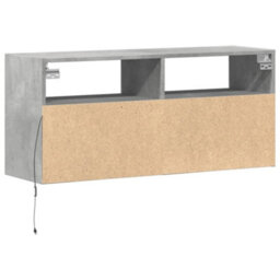 Berkfield Durable Tv Wall Cabinet With Led Lights Concrete Grey 100X31X45 Cm - thumbnail 8