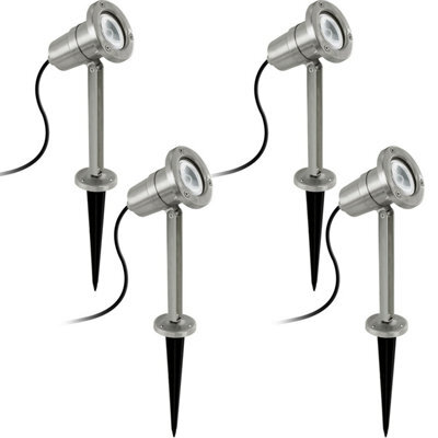 4 Pack Ip54 Outdoor Stainless Steel Bollard Lights - 5W Gu10 Driveway Lamp Post - image 1