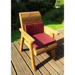 Marlborough Traditional Two Seater Table Set With 2 X Burgundy Chair Cushion, 1 X Burgundy Parasol & Base & 1 X Cushion Storage Bag - thumbnail 4