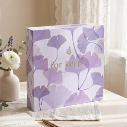 Living And Home 200 Pocket Photo Album Purple Ginkgo Leaf Hardcover Pp Pocket Family Memory Storage Book - thumbnail 2