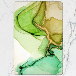 Benjamin Tate Design Green Marble Designer Placemat And Coaster Set With Wood Base Luxury Artwork Collection Limited Edition - thumbnail 2