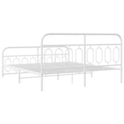 Berkfield Metal Bed Frame Without Mattress With Footboard White 183X213Cm - thumbnail 6
