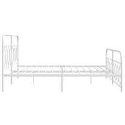 Berkfield Metal Bed Frame Without Mattress With Footboard White 183X213Cm - thumbnail 5