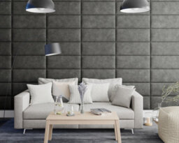 Aspire Easymount Wall Mounted Upholstered Panels, Modular Diy Headboard In Kimiyo Linen Fabric, Granite (Pack Of 8) - thumbnail 2