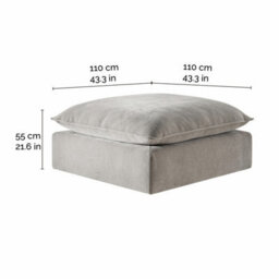 Aiden & Ivy Sereen Beige Fabric Ottoman - Modular Footstool With Feather Blend Cushion, Rds Foam Seat, Luxury Upholstered Design - thumbnail 2