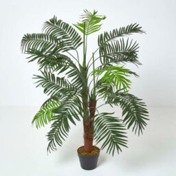 Homescapes Artificial Palm Tree Plant With Pot 120 Cm Handcrafted Green Indoor Decorative Faux House Plant - thumbnail 1