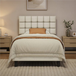 Yaheetech 90 X 190 Cm Single Upholstered Bed Frame, Modern Platform Bed Frame, Beige - thumbnail 7