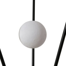 Living And Home Metal Tripod Standing Floor Lamp With Plastic Lampshade Black With Foot Switch - thumbnail 4