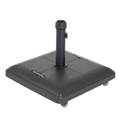 Charles Bentley 37.5Kg Square Concrete Parasol Base Umbrella Stand With Wheels - image 1