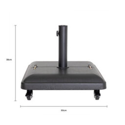 Charles Bentley 37.5Kg Square Concrete Parasol Base Umbrella Stand With Wheels - thumbnail 9