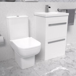 Nes Home White 500mm 2 Drawers Basin Vanity And Close Coupled Toilet - thumbnail 3