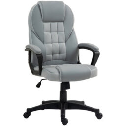 Homcom Executive Office Chair High Back Computer Chair With Armrests Grey - thumbnail 2