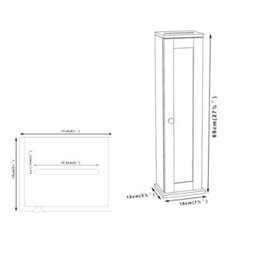 Urbn-Living Urbnliving 69Cm Length 3Pc Bathroom Wood Unit Under Sink Cabinet Mirror Cupboard Toilet Paper Dispenser Grey - thumbnail 5