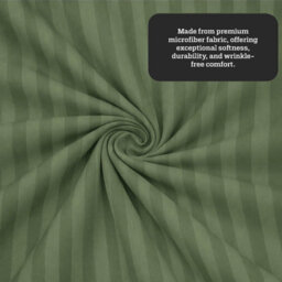 Aspire Homeware Olive Green Stripe Fitted Sheet 40Cm Extra Deep-100%microfiber Fitted Bed Sheets Double, (L)190Cmx(W)137Cm - thumbnail 4