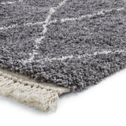 Grey Rug, Chequered Kilim Modern Rug, 6mm Thickness Shaggy Moroccan Rug, Grey Rug For Bedroom, Diningroom-200Cm X 290Cm - thumbnail 3