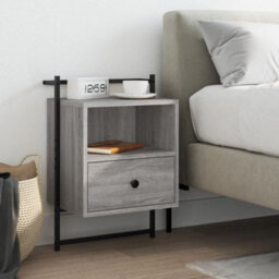 Berkfield Bedside Cabinet Wall-Mounted Grey Sonoma 40X30X61 Cm Engineered Wood - thumbnail 1