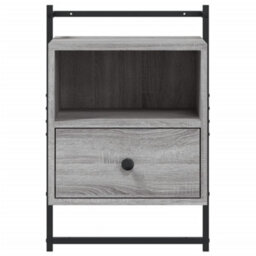 Berkfield Bedside Cabinet Wall-Mounted Grey Sonoma 40X30X61 Cm Engineered Wood - thumbnail 6