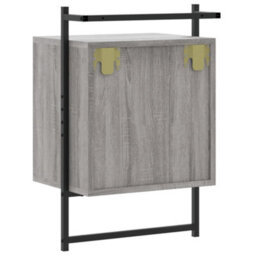 Berkfield Bedside Cabinet Wall-Mounted Grey Sonoma 40X30X61 Cm Engineered Wood - thumbnail 8
