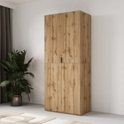 Arte Montana 90Cm Hinged Door Wardrobe - Oak Wotan, Compact Wardrobe With A Natural Look - thumbnail 1