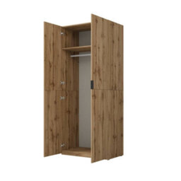 Arte Montana 90Cm Hinged Door Wardrobe - Oak Wotan, Compact Wardrobe With A Natural Look - thumbnail 3