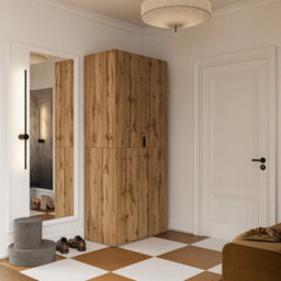 Arte Montana 90Cm Hinged Door Wardrobe - Oak Wotan, Compact Wardrobe With A Natural Look - thumbnail 6