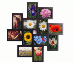 Biznest 12 Opening Black Collage Irregular Shape Photo Frame Multiple - Apertures Wall Mounted Display Home Gallery Déco 60X60X2Cm - thumbnail 4