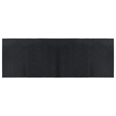 Berkfield Modern Rug Rectangular Black 70X200 Cm Bamboo
