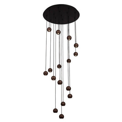 Lucide Montana Led 16 Light Cluster Ceiling Pendant Light With Remote Control Coffee - image 1