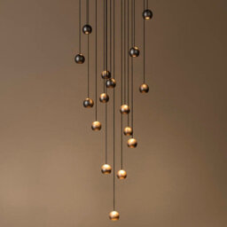 Lucide Montana Led 16 Light Cluster Ceiling Pendant Light With Remote Control Coffee - thumbnail 6