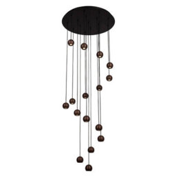 Lucide Montana Led 16 Light Cluster Ceiling Pendant Light With Remote Control Coffee
