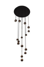 Lucide Montana Led 16 Light Cluster Ceiling Pendant Light With Remote Control Coffee - thumbnail 9