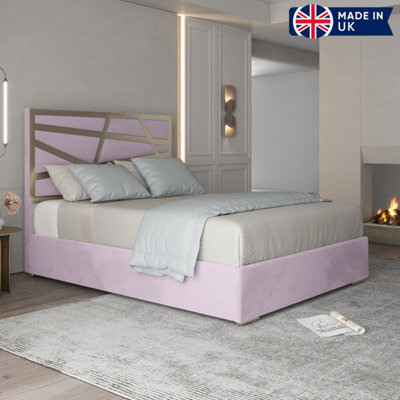Cloudrest Upholstered Soft Velvet Metal Designer Bed Frame - image 1
